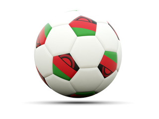 Obraz premium Flag of malawi on football
