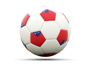 Obraz premium Flag of samoa on football