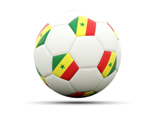 Fototapeta premium Flag of senegal on football
