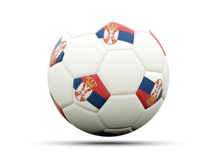 Flag of serbia on football
