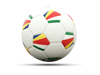 Fototapeta premium Flag of seychelles on football