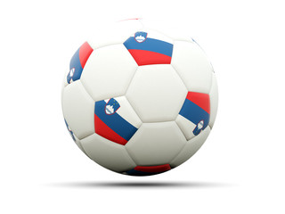 Fototapeta premium Flag of slovenia on football
