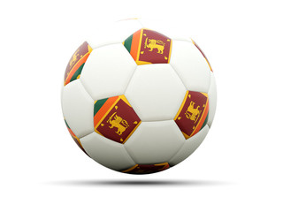Obraz premium Flag of sri lanka on football