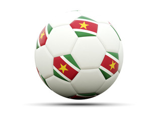 Flag of suriname on football