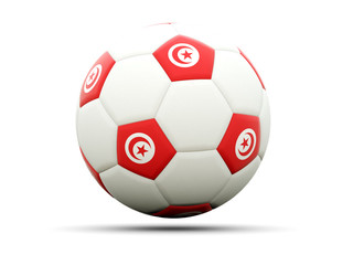 Flag of tunisia on football