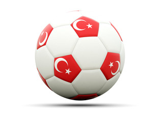 Flag of turkey on football