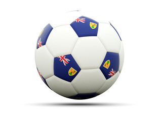 Fototapeta premium Flag of turks and caicos islands on football