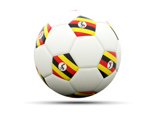 Obraz premium Flag of uganda on football