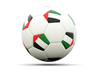 Flag of united arab emirates on football