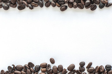 coffee beans stripes isolated in white background, Coffee Beans boarder