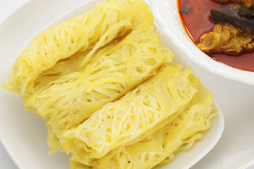 Roti Jala and Chicken Curry