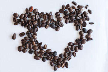 coffee beans heart