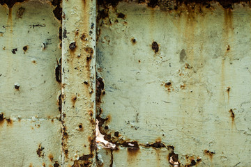 rust on the green iron plate, rust on steel background, old steel plate, old iron plate with rust