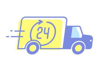 Vector design, car 24 hours delivery, minimal style