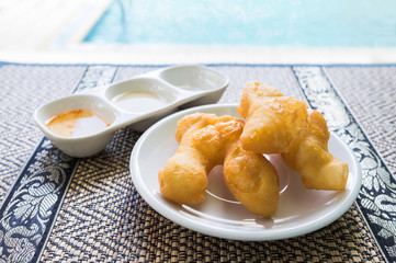 Youtiao Chinese doughnut, eaten in China and other Asian countri