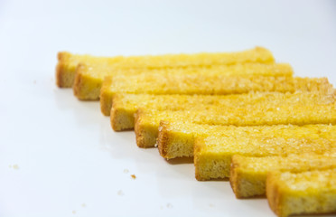Sugar roasted crunchy bread (selective focus)
