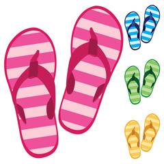 Slippers. Colorful slippers isolated on white background. Slippers Design.