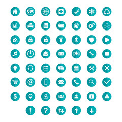 set flat icon circle with shadow