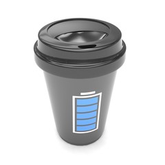 Coffee to go on white. 3d rendering.