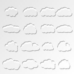 Set of clouds, vector illustration.