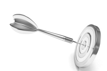 arrow darts in target. 3d rendering.