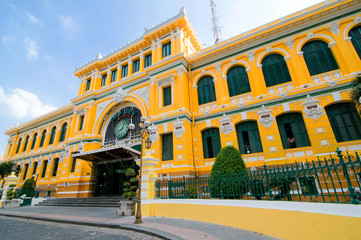 Saigon Central Post Office in Ho Chi Minh City, Vietnam. It was constructed between 1886-1891.