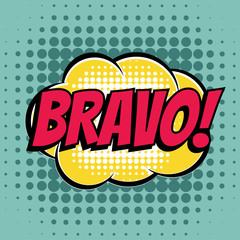 Bravo comic book bubble text retro style