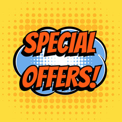 Special offer comic book bubble text retro style