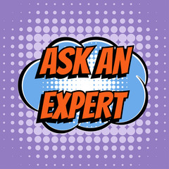 Ask an expert comic book bubble text retro style