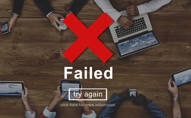 Failed Error Failling Mistake Negative Stress Bad Concept