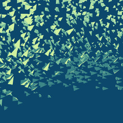 Pyramids in Empty Space. Chaotic Particles. Abstract Dynamic Background. Science and Connection Concept. Futuristic Design. Vector Illustration. 