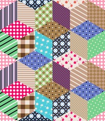 Fototapeta premium Seamless patchwork pattern. Ornamental background. Vector illustration