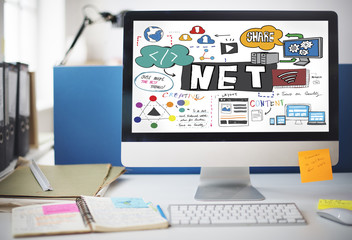 Net Accounting Finance Domain Content Drawing Concept