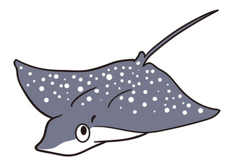 ユニークな魚のイラスト　マダラトビエイ © kurobuta_m