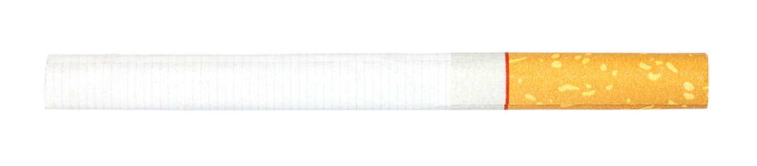 Cigarette isolated on white background. Close up of Cigarette. Tobacco isolated. World no tobacco day. with clipping part.