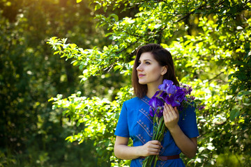 Pretty young woman in the garden