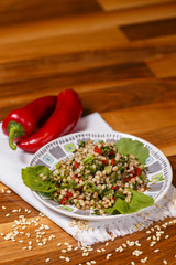 salad with boiled wheat
