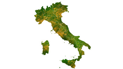 Italy country map detailed visualisation
