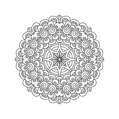 Abstract round ornament.  Mandala. Abstract background. Design for coloring page