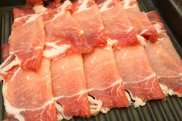 Australian meat on the tray for food background. (Selected focus)