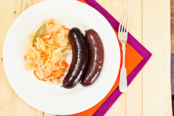 Black Pudding Kaszanka with Sauerkraut
