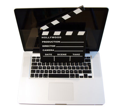 Laptop with a clapper board