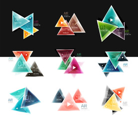 Collection of triangle web boxes - banners, business backgrounds, presentations