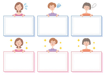 Fototapeta premium 女性 表情いろいろ ボード