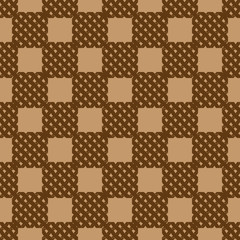 Abstract wicker geometric seamless pattern. Brown colors