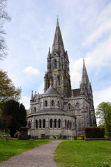Fototapeta na wymiar giant cathedral in the Cork city in Ireland vertical composition