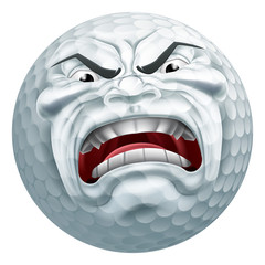 Fototapeta premium Angry Golf Ball Sports Cartoon Mascot