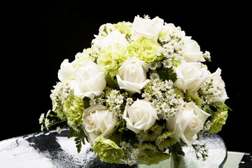 Close up view at the floral wedding decorations,Beautiful flower