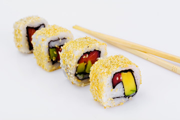 Sushi Alaska Isolated on White Background