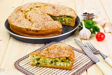 Pie with Green Onions and Eggs
